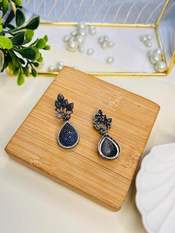 Royal Blue Blossom Earrings - Image 4