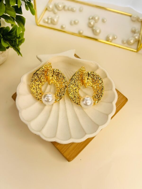 Luxe Pearl Hoops - Image 2