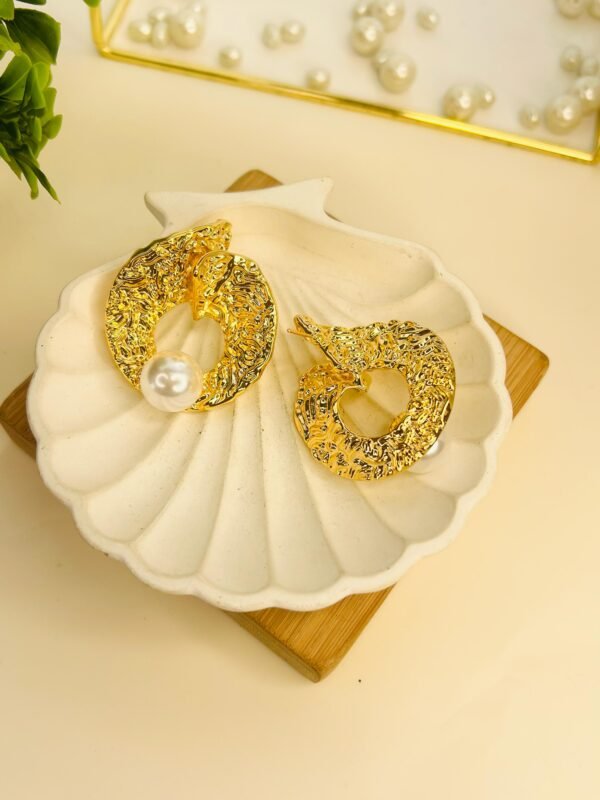 Luxe Pearl Hoops - Image 3