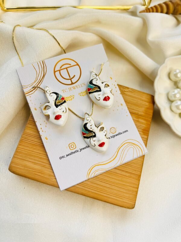 Venetian Elegance Mask Pendant Set