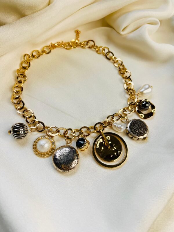 Eclectic Medallion Charm Necklace - Image 4