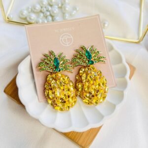 Golden Pineapple Glam Earrings