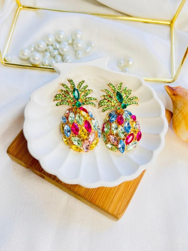 Tropical Gem Pineapple Earrings - Image 2
