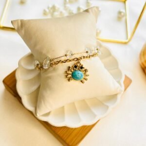 Turquoise Crab Charm Bracelet
