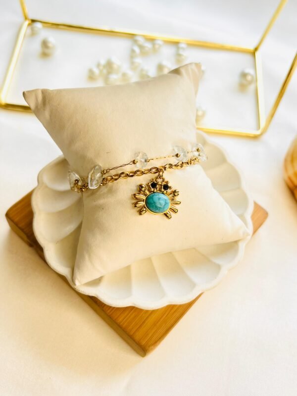 Turquoise Crab Charm Bracelet