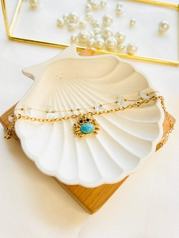 Turquoise Crab Charm Bracelet - Image 2