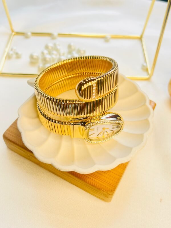 Golden Serpent Coil Bracelet