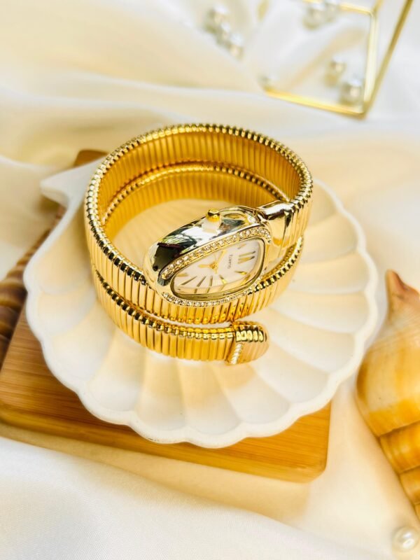 Golden Serpent Coil Bracelet - Image 2