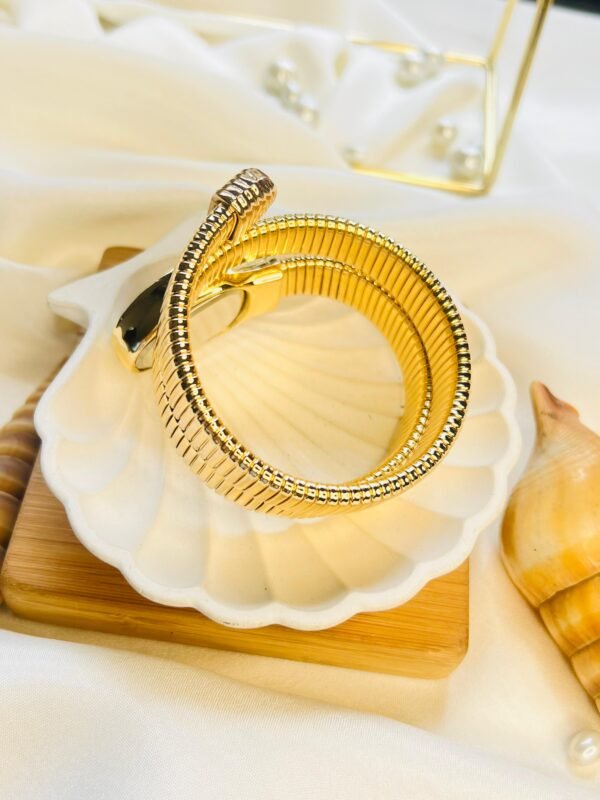 Golden Serpent Coil Bracelet - Image 3