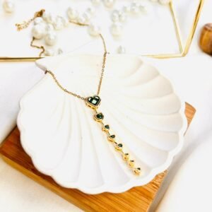 Green Cascade Love Necklace