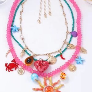 Tropical Sunburst Charm Necklace