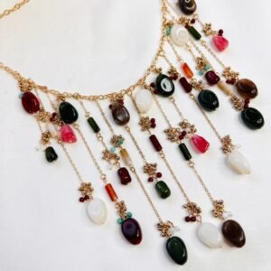Rainbow Cascade Charm Necklace