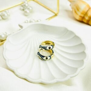 Evil Eye Enamel Hoop Earrings