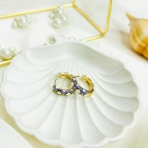 Geometric Enamel Hoop Earrings