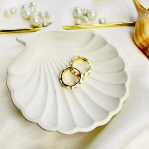 Ivory Bloom Mini Hoops