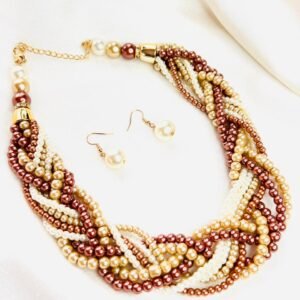 Champagne Twist Pearl Statement Necklace