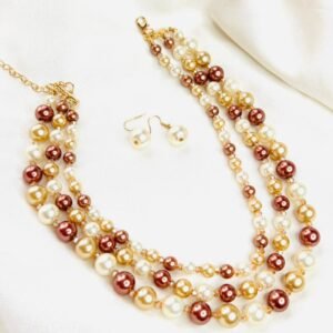 Champagne Pearl Trio Necklace
