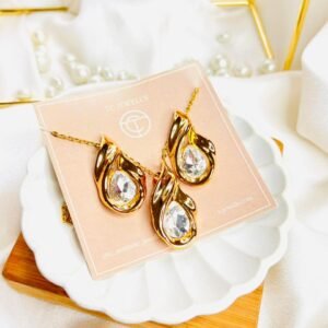 Crystal Flame Glow Necklace Set