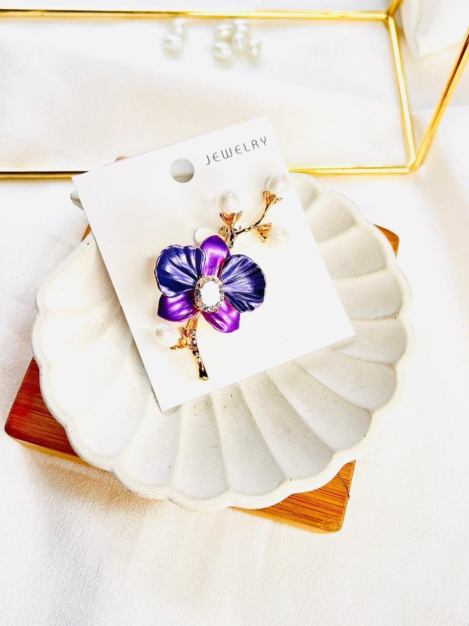 Crystal Camellia Brooch