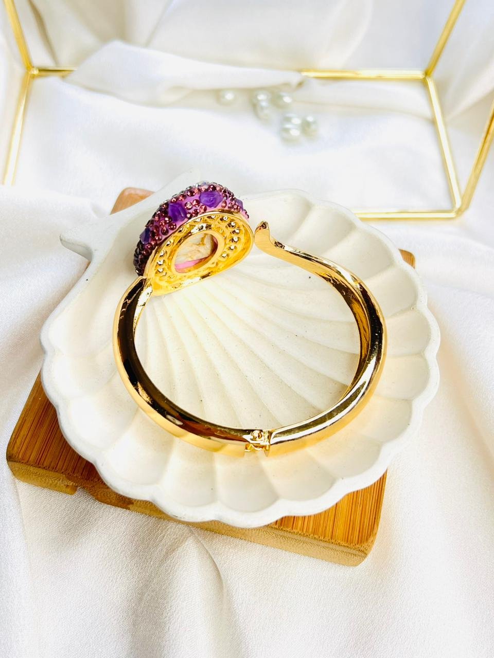 Pearl Petal Luxe Cuff Bracelet - Image 3
