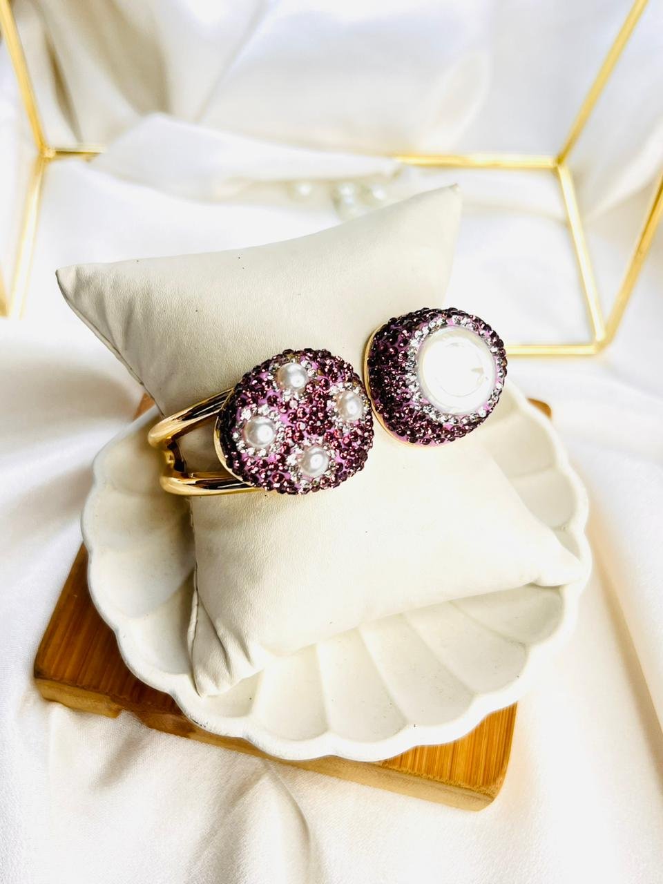Rosé Pearl Duo Cuff Bracelet