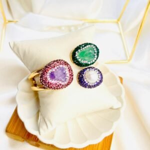 Aurora Gem Trio Cuff Bracelet