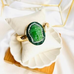 Emerald Buddha Aura Cuff Bracelet
