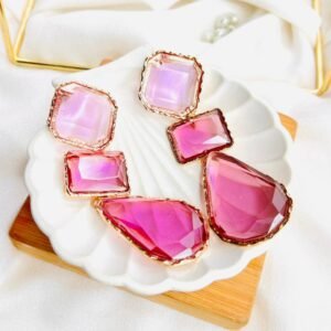 Rosé Prism Statement Earrings
