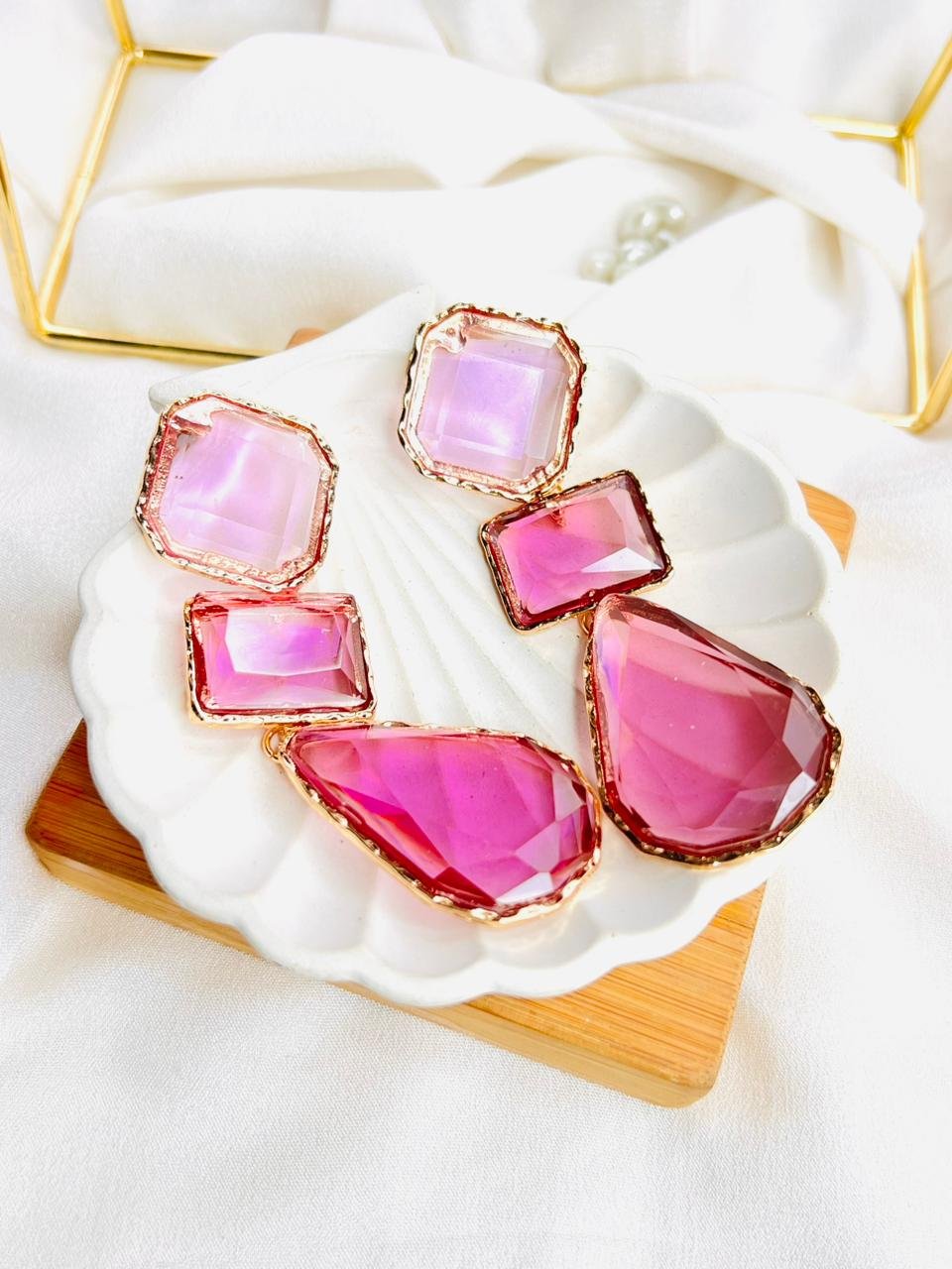 Rosé Prism Statement Earrings