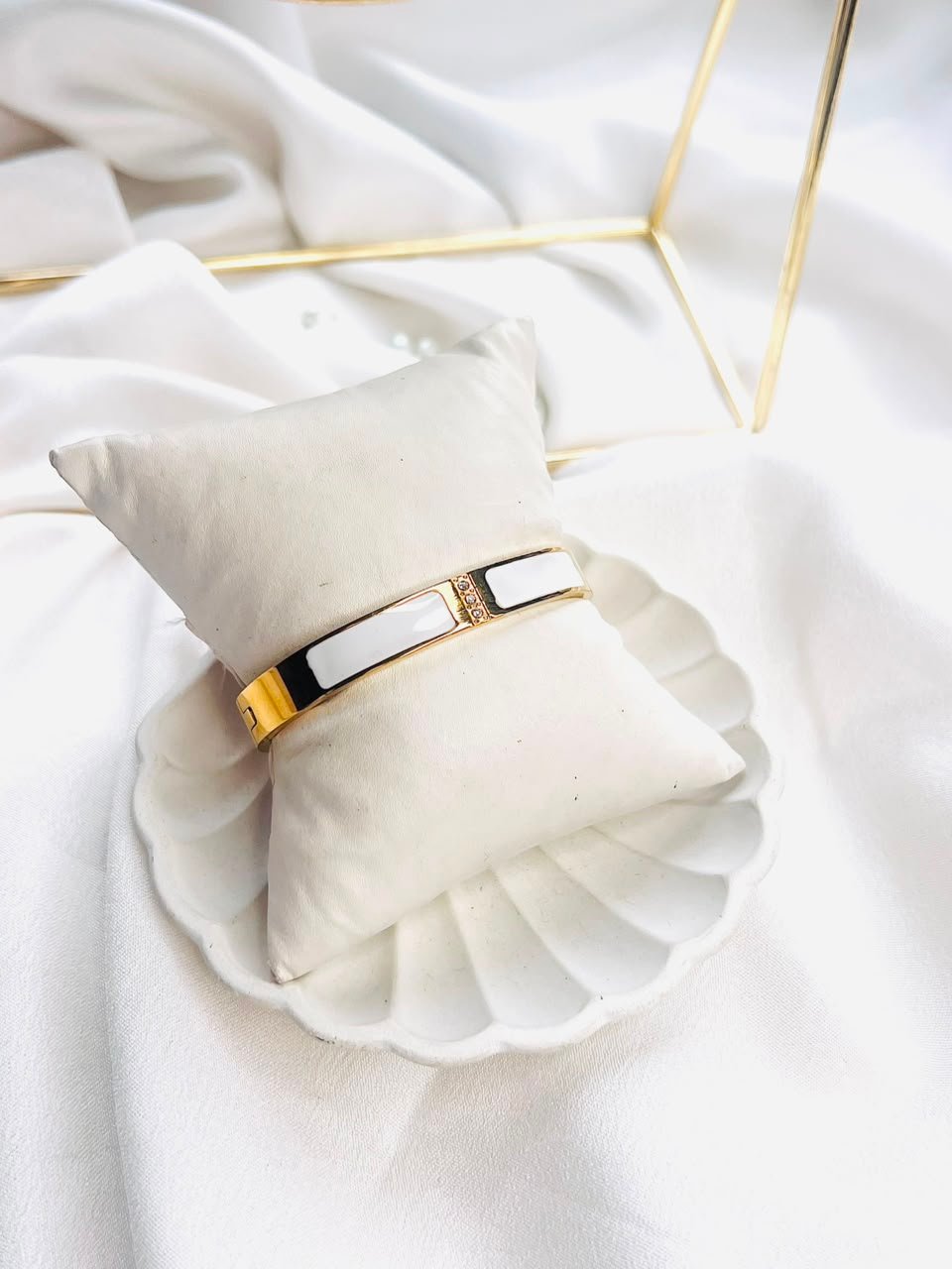 Ivory Elegance Crystal Cuff Bracelet