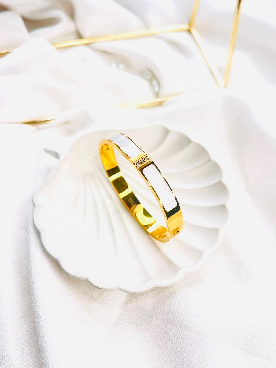 Ivory Elegance Crystal Cuff Bracelet - Image 2