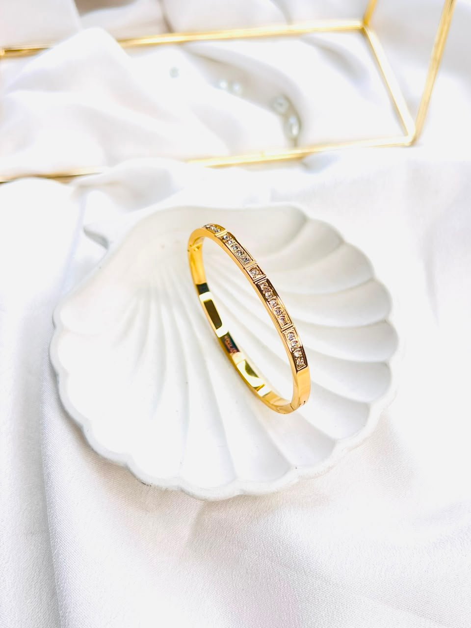 Classic Crystal Line Cuff Bracelet - Image 2
