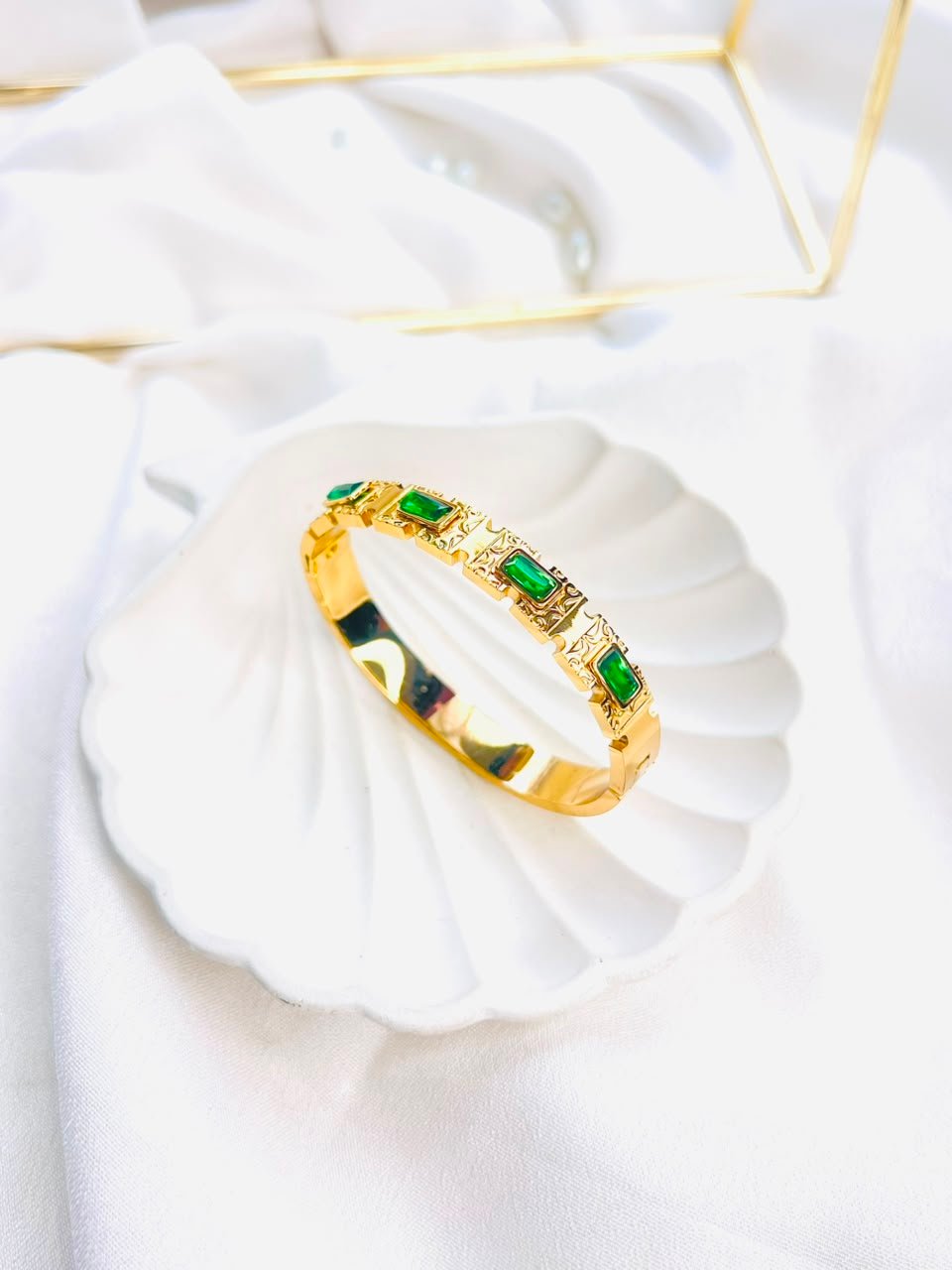 Emerald Royale Crystal Cuff Bracelet - Image 2