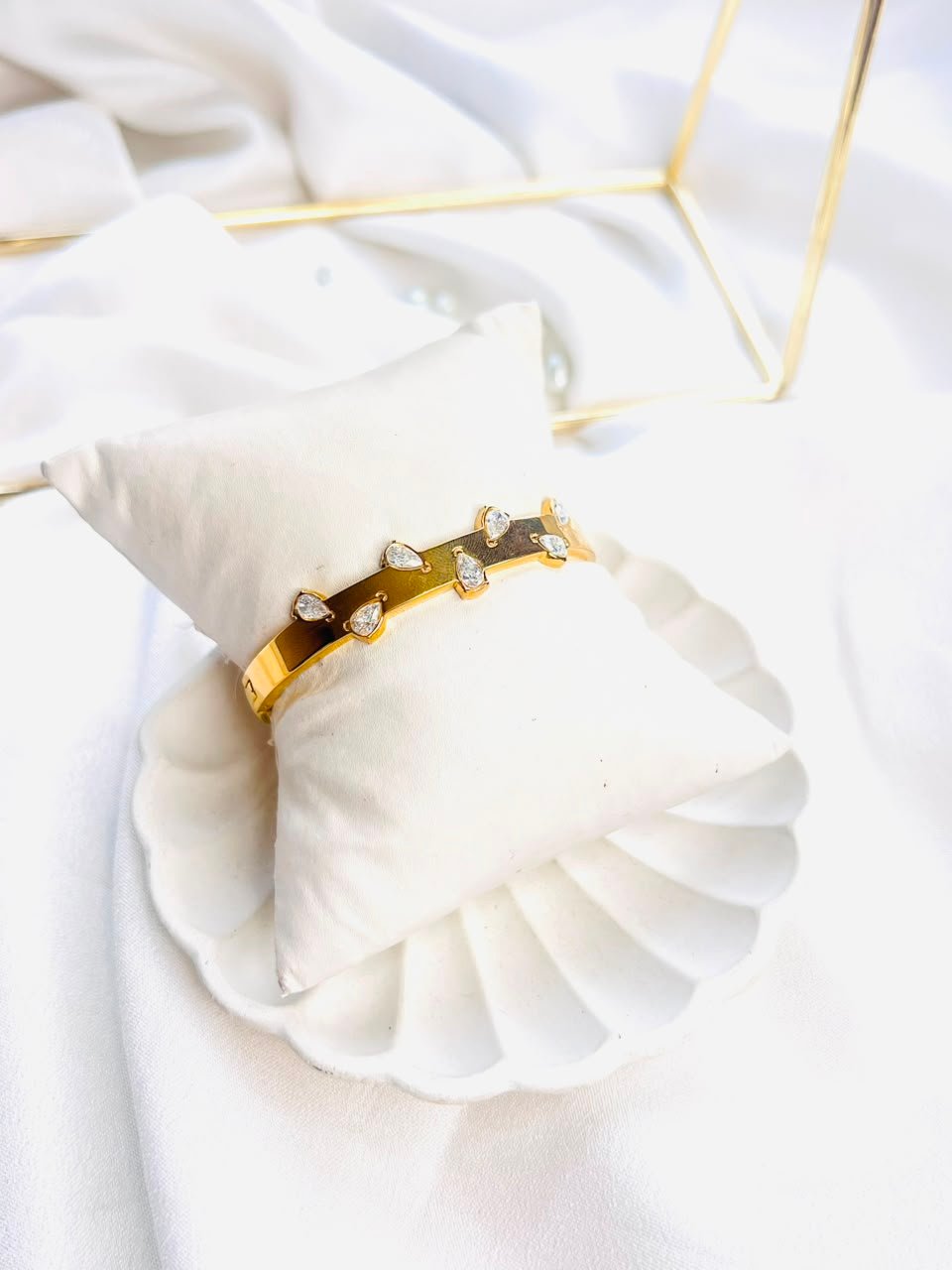 Teardrop Crystal Luxe Cuff Bracelet