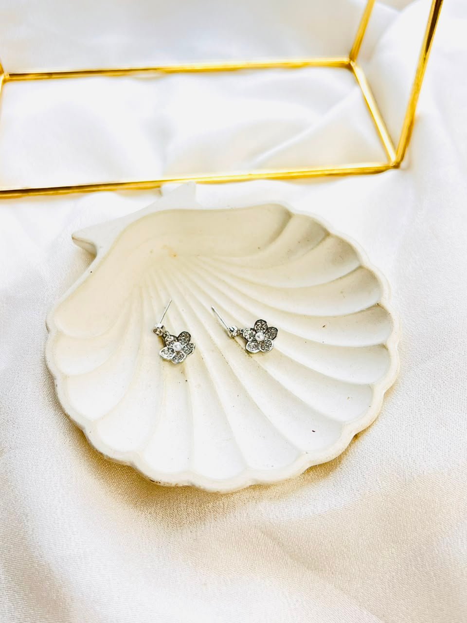 Floral Sparkle Drop Earrings - Image 2