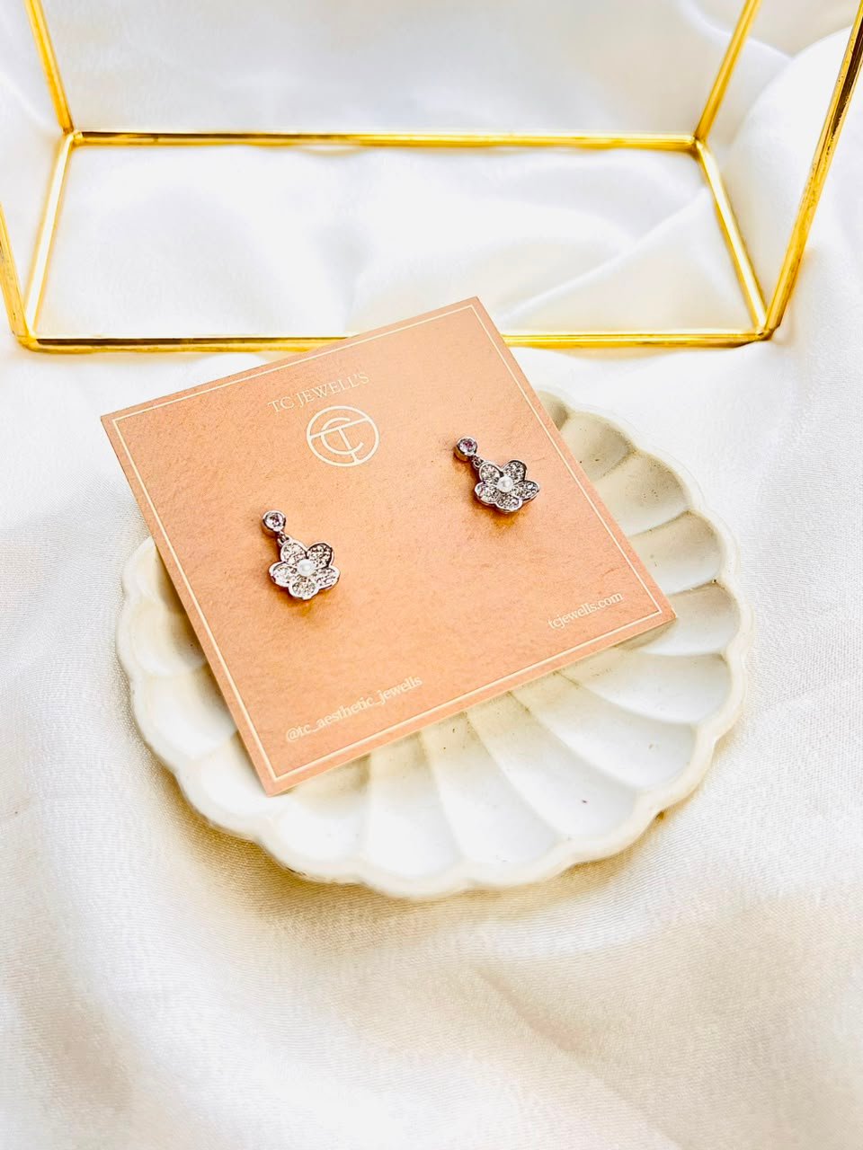 Floral Sparkle Drop Earrings