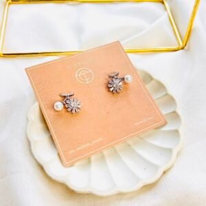 Pearl Blossom Crystal Earrings